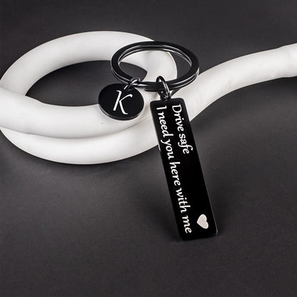 Chasing DreamsMRL drive safe keychain for him her - key chains for men i need you here with me i love you gifts for boyfriend husband handsome birthday anniversary christmas(Black K)