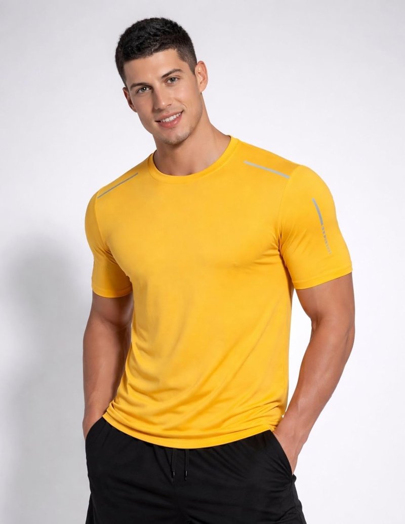 Men's Active Quick Dry Crew Neck T-Shirts - 5 Pack Athletic Workout Tees | Short Sleeve, Lightweight & Breathable