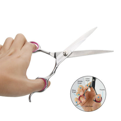 GEMEK Pet Grooming Scissors Set 4 Pieces Stainless Steel Pet Trimmer Kit Used for Dog Cat and More Pets - with 7.5-inch Cutting Scissors, Thinning Shear, Curved Scissors, Grooming Comb