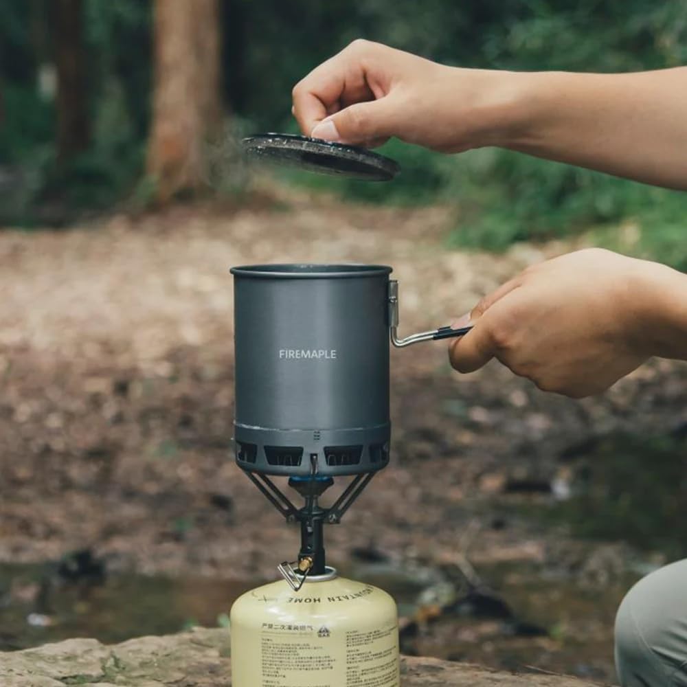 Fire-Maple 600ml G3 Petrel Ultralight Camping Pot Lightweight Outdoor High Efficiency Foldable Heat Exchanger Pot Portable for Hiking Travel (162g)