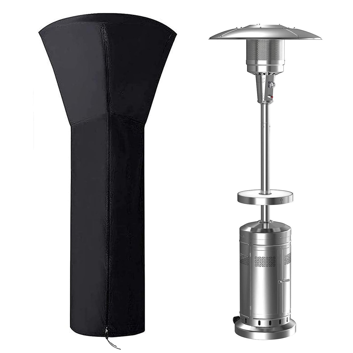 ANSTROUT 420D Patio Heater Cover, Waterproof with Zipper, Outdoor Propane Heater Cover for Any Season, Large Size: 89'H x 33'Dx19'B (Black)