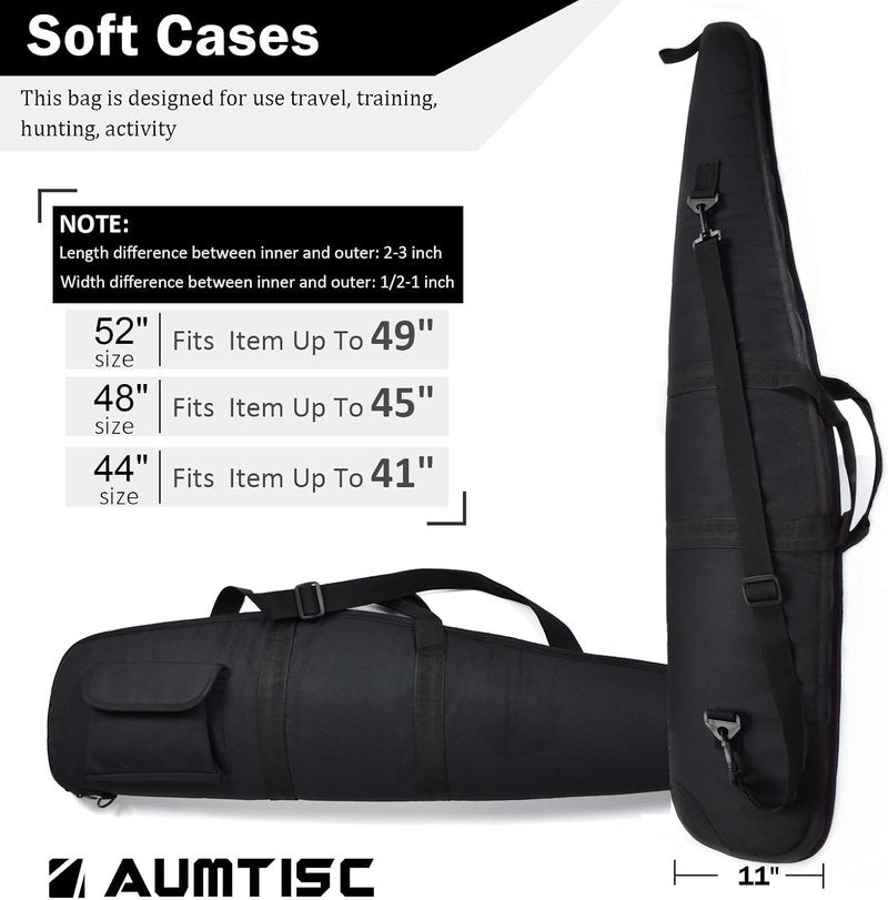 Soft Rifle Gun Case - 41/45/49 Inch Shotgun Carrying Bag with Adjustable Shoulder Sling