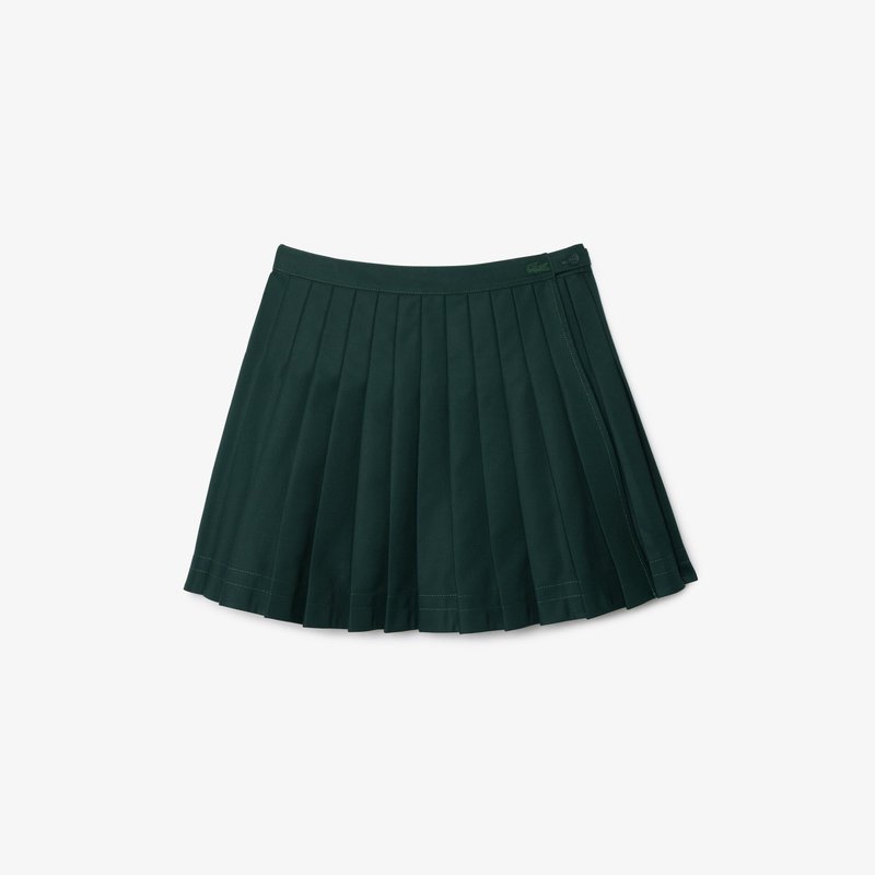 Lacoste Women's Pleated Twill Skirt, Forest Green, 10