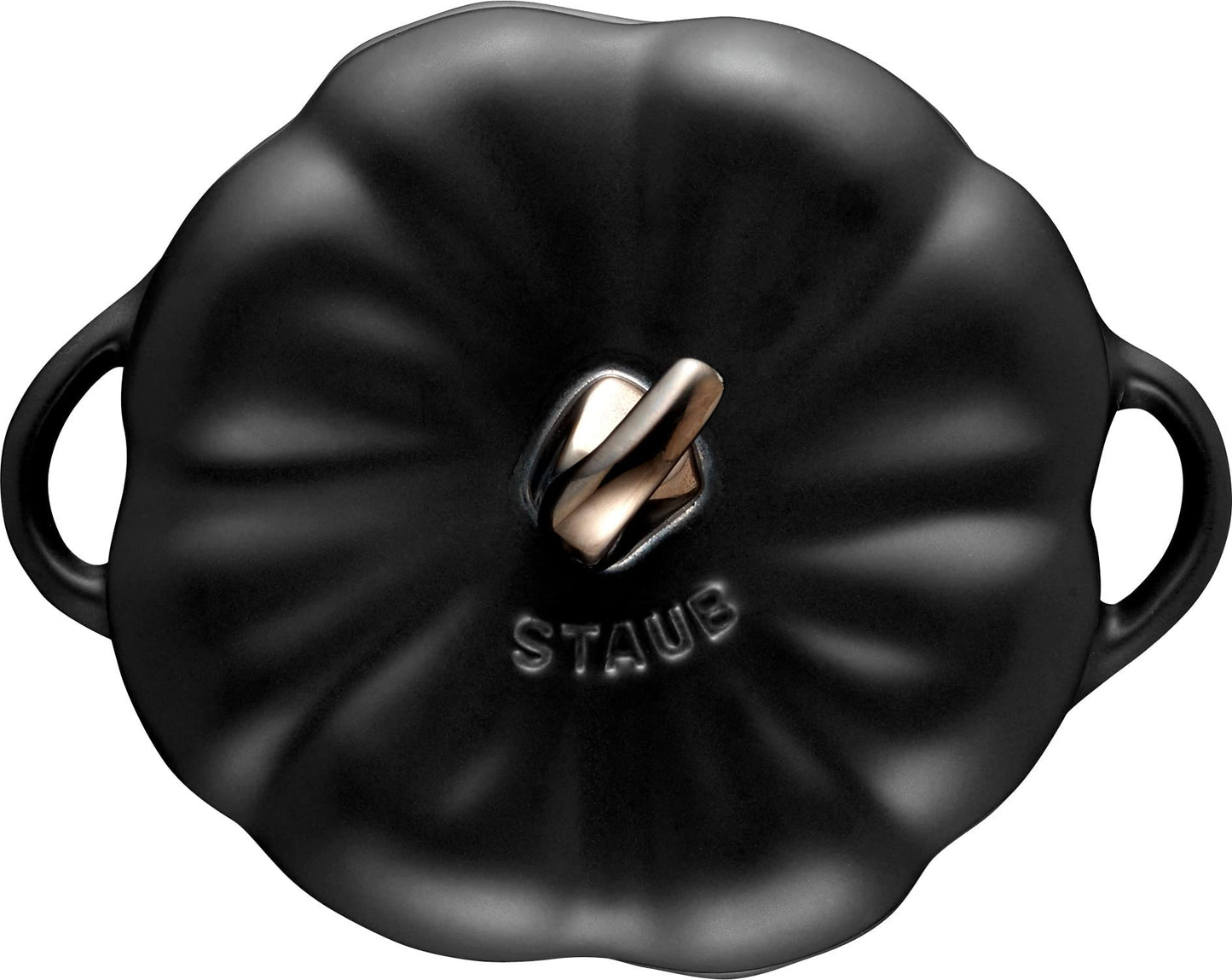 STAUB 0.5-qt Petite Ceramic Pumpkin, Oven & Stove Safe up to 572°F, Baking Dish, Candy Dish, Matte Black