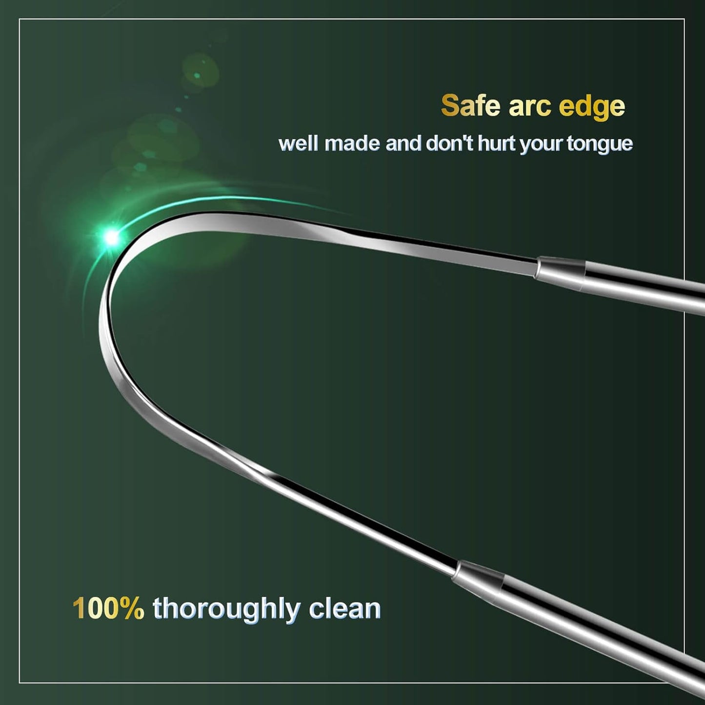 2 Pack Tongue Scraper, 100% Surgical 304 Stainless Steel Tongue Cleaner for Adults And Kids, Professional Tongue Brush for Oral Care, Improve Bad Breath and Fresh Breath