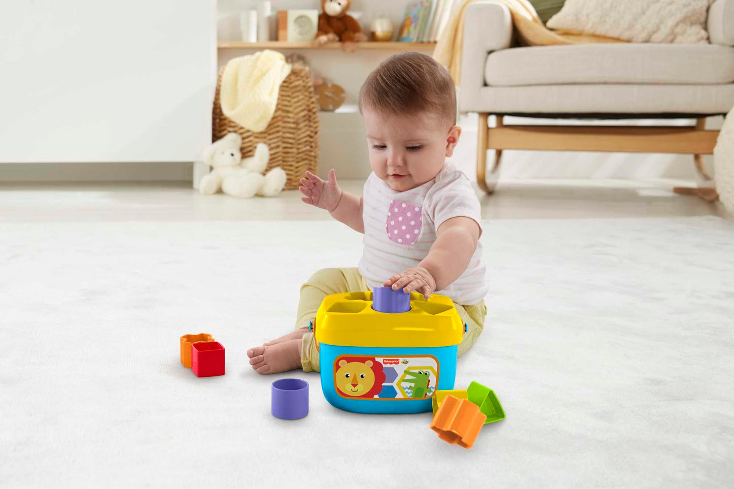 Fisher-Price Stacking Toy Baby’s First Blocks Set of 10 Shapes for Sorting Play for Infants Ages 6+ Months