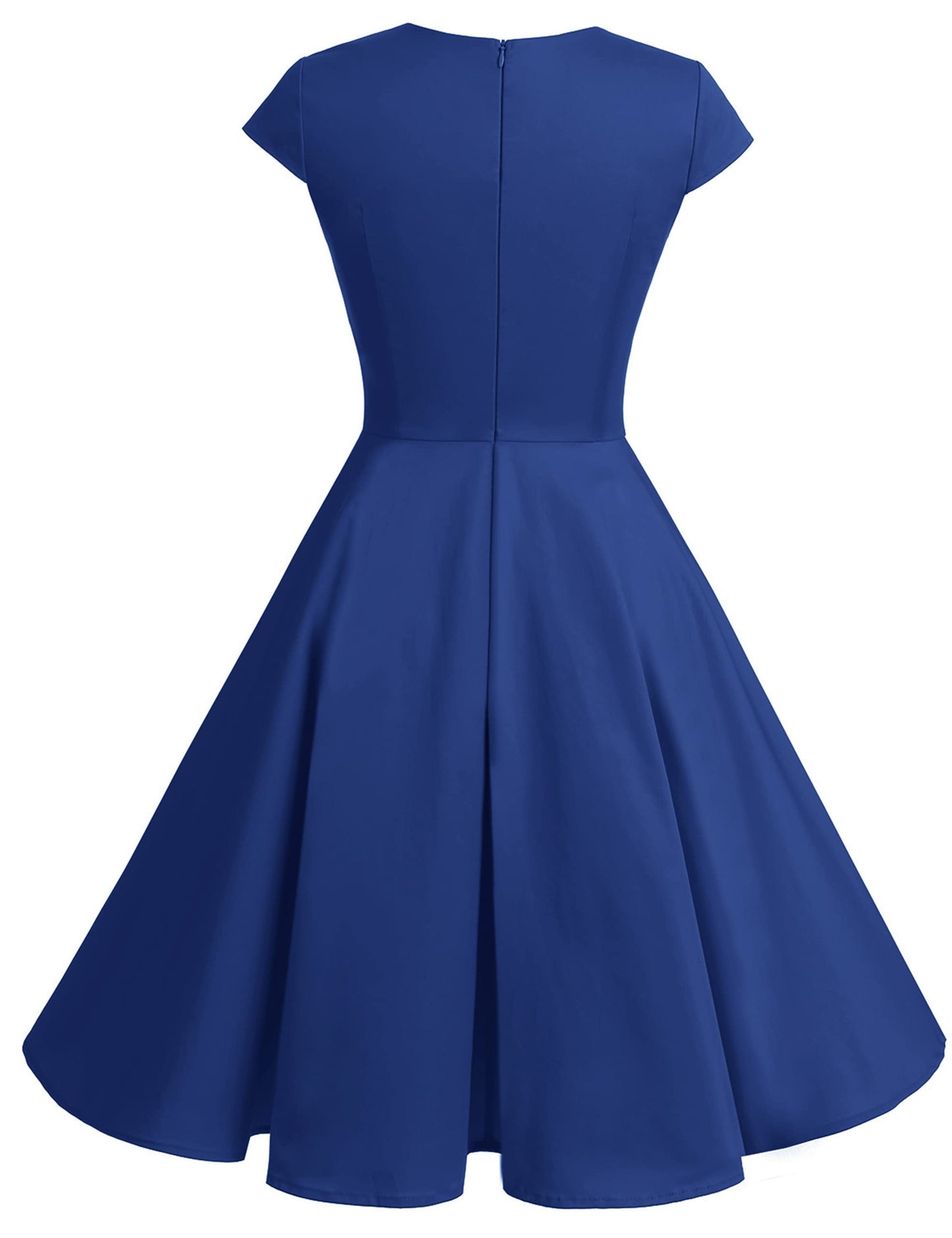Bbonlinedress Women Royal Blue Dress Vintage 1950s Retro Vintage Cocktail Party Swing Dresses Royal BlueXL