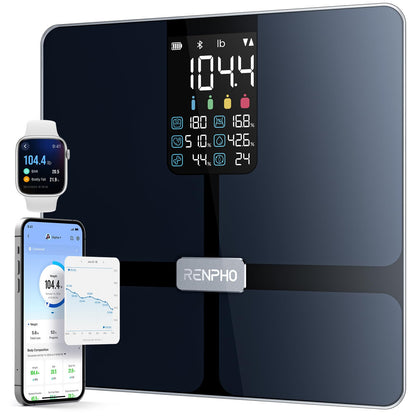 RENPHO Smart Scale for Body Weight, Digital Bathroom Scale BMI Weighing Bluetooth Body Fat Physician Scale, Body Composition Monitor Health Analyzer with Smartphone App, 400 lbs - Elis 1