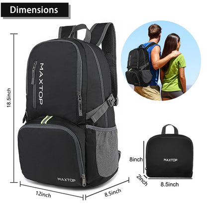 MAXTOP 30L Ultra Lightweight Packable Backpack Foldable Rucksack Water Resistent For Men Women Kids Outdoor Camping Hiking Travel Daypack Handy Durable Gifts For Men Women