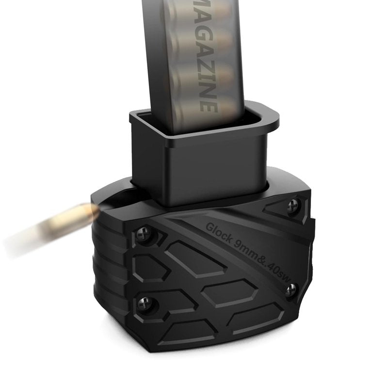 HiSnug Magazine Speed Loader for Glock 9mm/.40sw, ABS Plastic Rapid Loader Fits Glock 17,18,19,22,23,24,26,27,34,35,45 and 47, Syable Fast & Easy Reloading Simplifies Magazine Loading, Black, 1pc