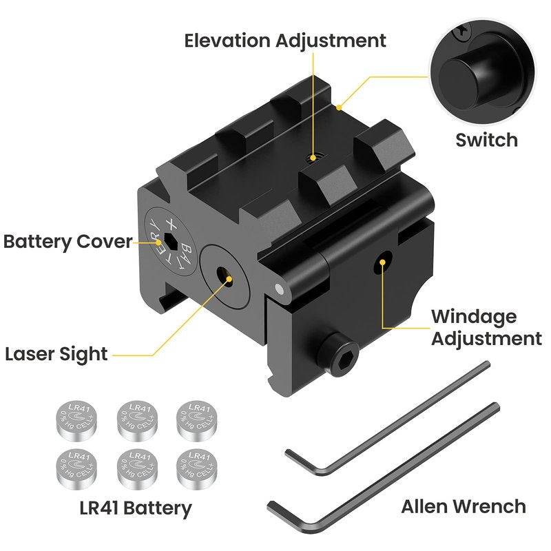 Feyachi PL-19 Laser Sight Upgrade Airsoft Gun Lasers Low-Profile Compact Red Laser Sight with Picatinny/Weaver Rail for Pistol Handgun Rifle Shotgun