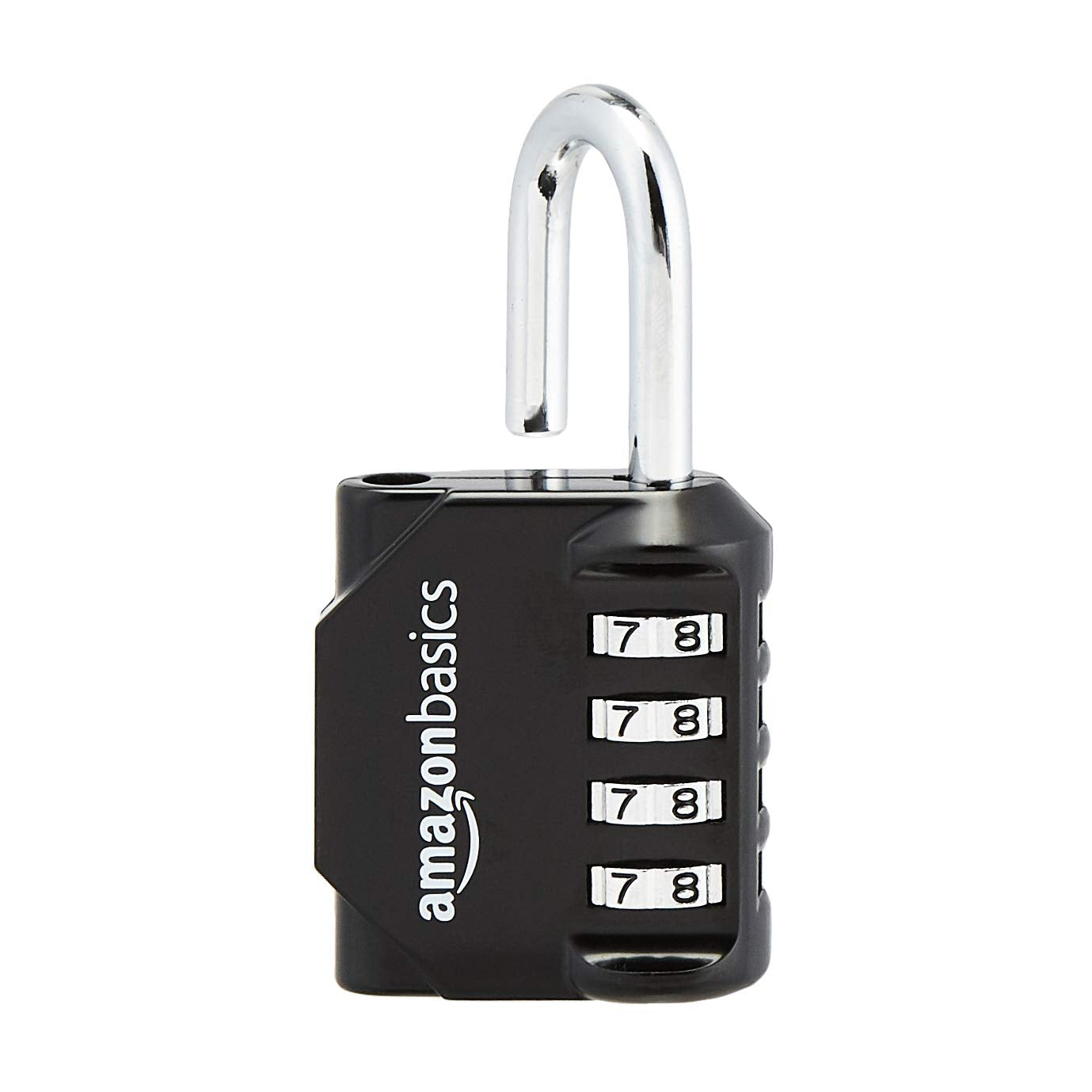 Amazon Basics 4-Digit Combination Lock for Gym and Sports, 2-Pack, Black