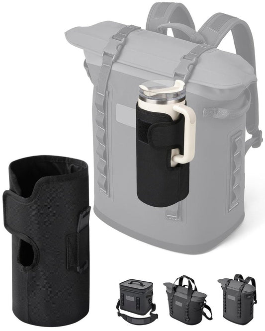 WEIGUZC Bottle Holder for HitchPoint Grid Compatible with YETI Hopper Soft Cooler or Camino Carryall - 600D Waterproof Oxford with 2mm Pearl Cotton - Hands-Free Water Bottle Carrier