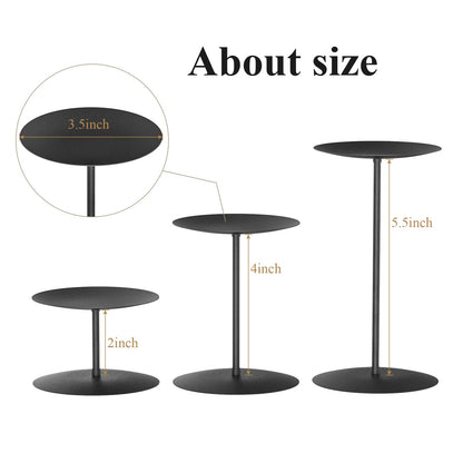 smtyle Holloween Black Candle Holder Metal Candle Stand Set of 3 Pillar Candle Holders for Table Centerpieces Fireplace Decorations Gothic Decor