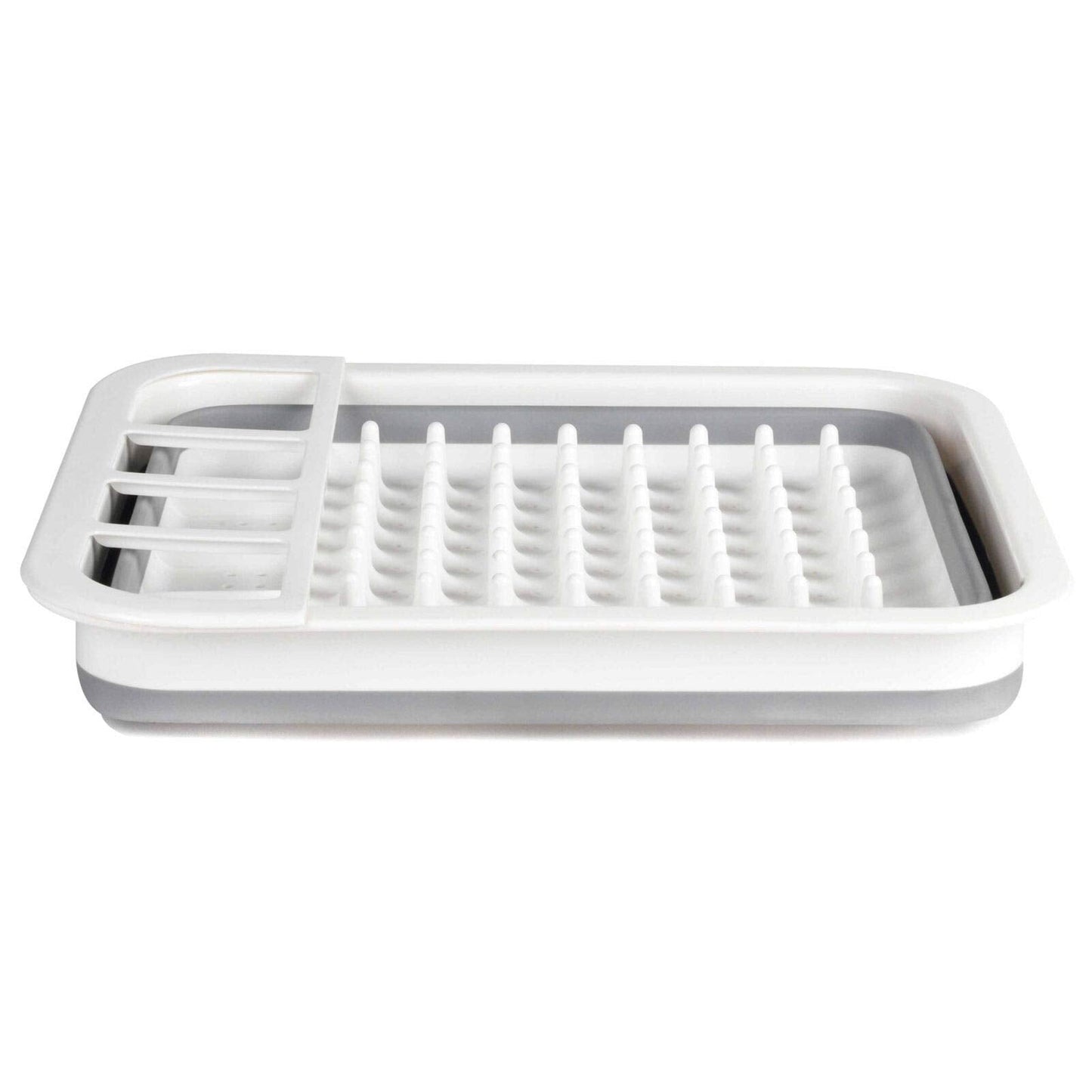 Beldray LA031051 Collapsible Dish Drainer - Plastic Sink Drying Rack With Cutlery Divider, Foldable For Compact Storage, Durable For Plates, Cups, Pots & Pans, Space Saving For Camping, Caravans