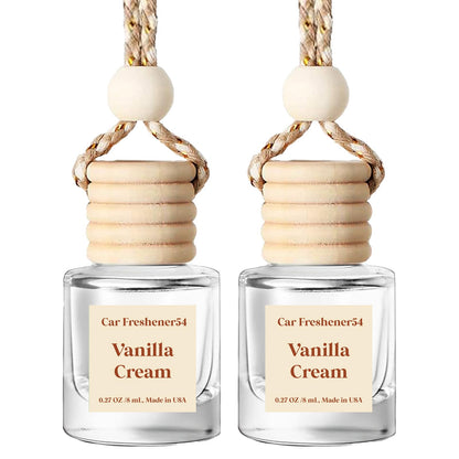 HoogaLife Car Air Freshener Diffuser 2 Pack Hanging Air Freshener Diffuser - Vanilla Cream Fragrance Oil Air D iffuser for Car, 45+ days Long Lasting Fragrance Made in USA C ar Air Fresheners