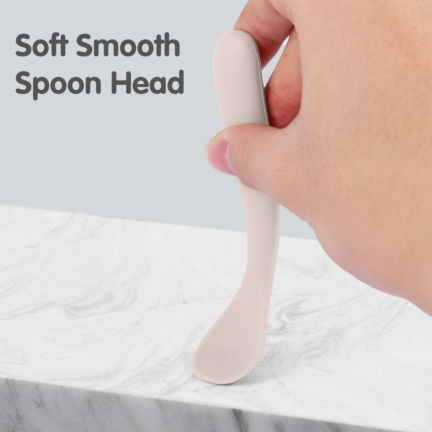 Eascrozn 6 Pack Silicone Baby Spoons, Baby Spoons Self Feeding 6 Months+, BPA Free, Soft Tip Baby Utensils Feeding Spoon, Baby Led Weaning Supplies, Dishwasher and Boil Safe