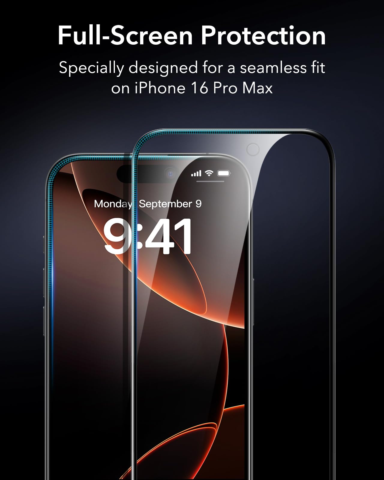 ESR 3 Pack for iPhone 15 Pro Max Screen Protector, [9H Hardness] [Military Grade Shatterproof] Full Coverage Tempered Glass Film with Easy Installation Tool, HD Clear, Scratch Resistant