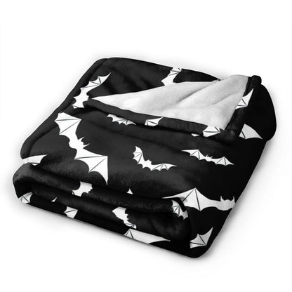 Bats Halloween Goth Fleece Flannel Blanket Throw Warm Lightweight Blankets for Home Office All Season (Bats Halloween Goth, 50X40)