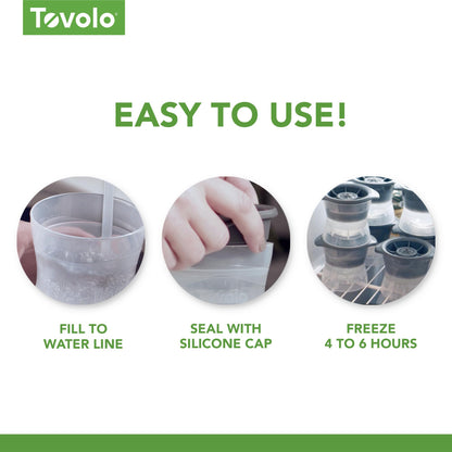 Tovolo Skull Shaped Ice Molds, Set of 2 - Large Skull Ice Mold Gift - Unique Ice Mold Chills Drinks - Odor-Free Freezer Storage, Dishwasher-Safe