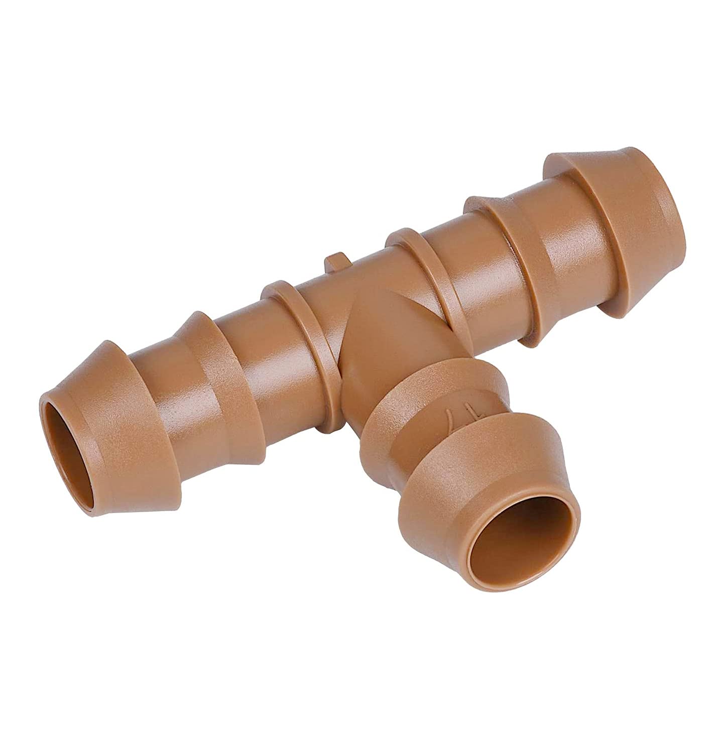 JAYEE 24P Drip Irrigation Fittings Kit for 1/2" Tubing (.600 ID), 17mm Parts- 6 Tees, 6 Couplings, 6 Elbows,6 End Cap Plugs- Barded Connectors for Rain Bird Pipe and Sprinkler Systems (24 Pieces Set)