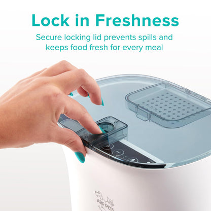 Arf Pets Automatic Pet Feeder Food Dispenser for Dogs, Cats & Small Animals – Features Distribution Alarms, Portion Control & Voice Recording – Timer Programmable Up to 4 Meals a Day