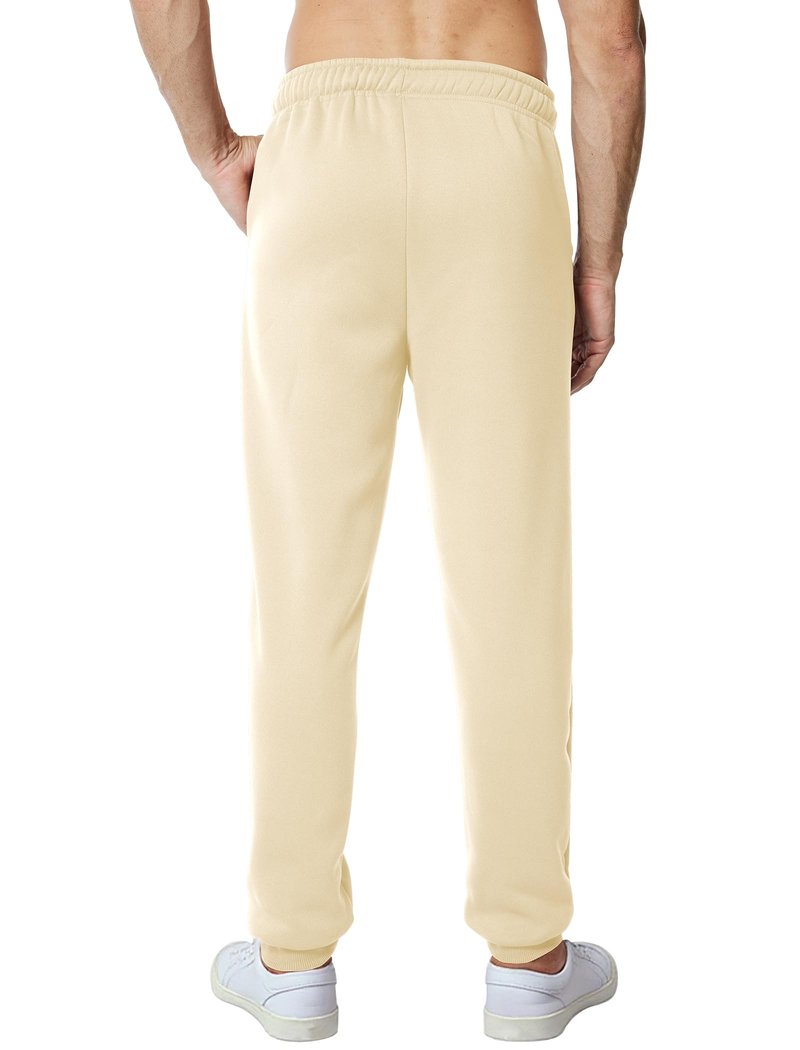 Asrlivp Mens Sweatpants with Pockets Lightweight Gym Drawstring Fleece Joggers Casual Elastic Waist Workout Pants(L,Khaki)