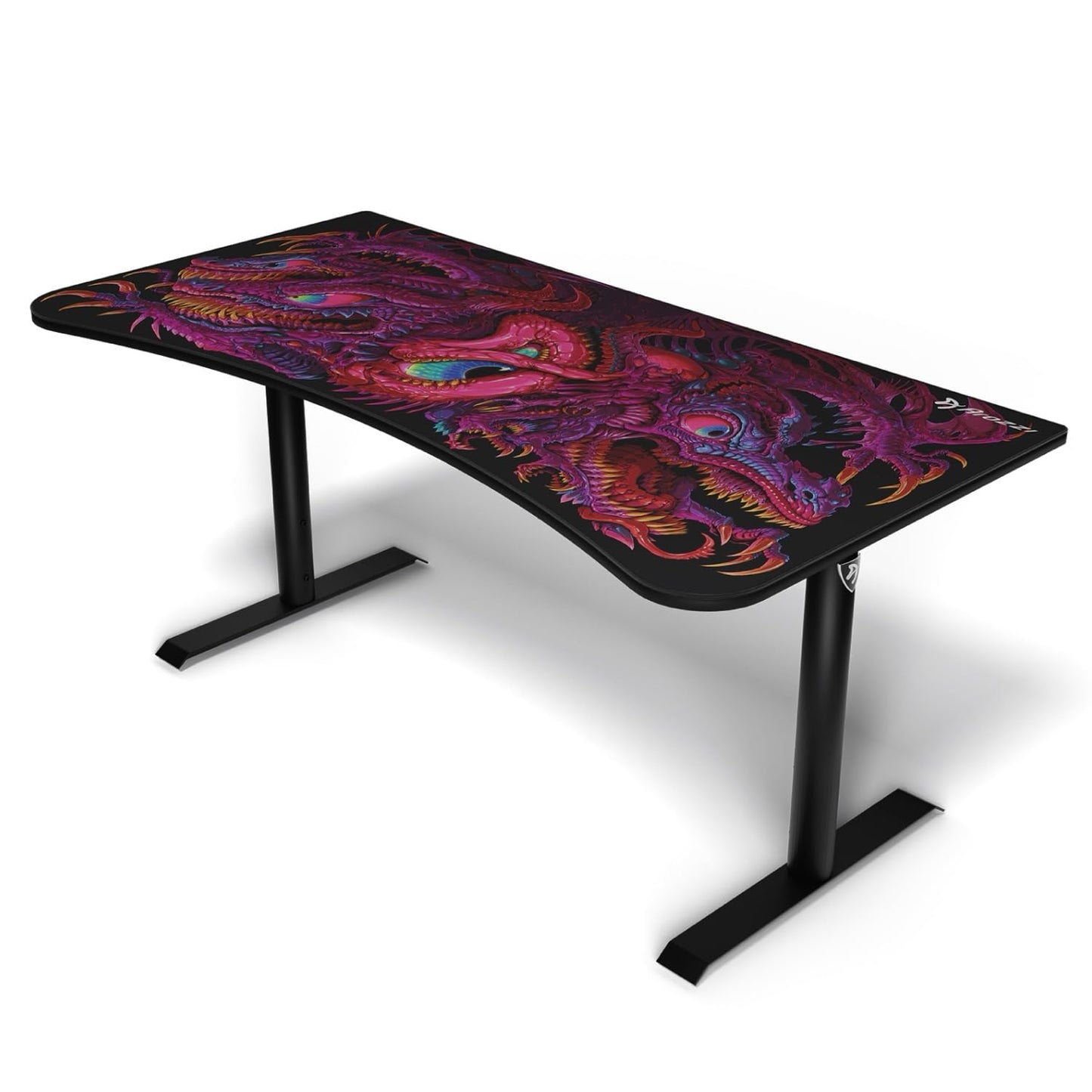 Arozzi Arena Special Edition Ultrawide Curved Gaming and Office Desk with Full Surface Water Resistant Desk Mat Custom Monitor Mount Cable Management Cut Outs - Crawling Chaos