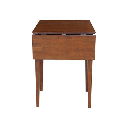 IC International Concepts, Small Drop Leaf Dining Table with Dual 9" Drop Leaf, Solid Real Wood, Sturdy Parawood, Dimensions 36"W x 22"D x 29"H, Espresso