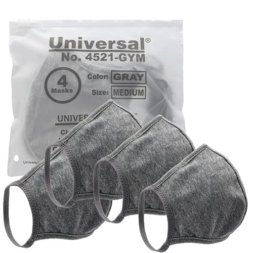 Universal Cloth Face Masks ? Reusable Dust & Allergy Masks ? 100% Cotton, 2 Layer, Washable, for Teens & Adults ? Protects from Dust, Pollen, Pet Dander & More (Gray, Medium- Pack of 4)