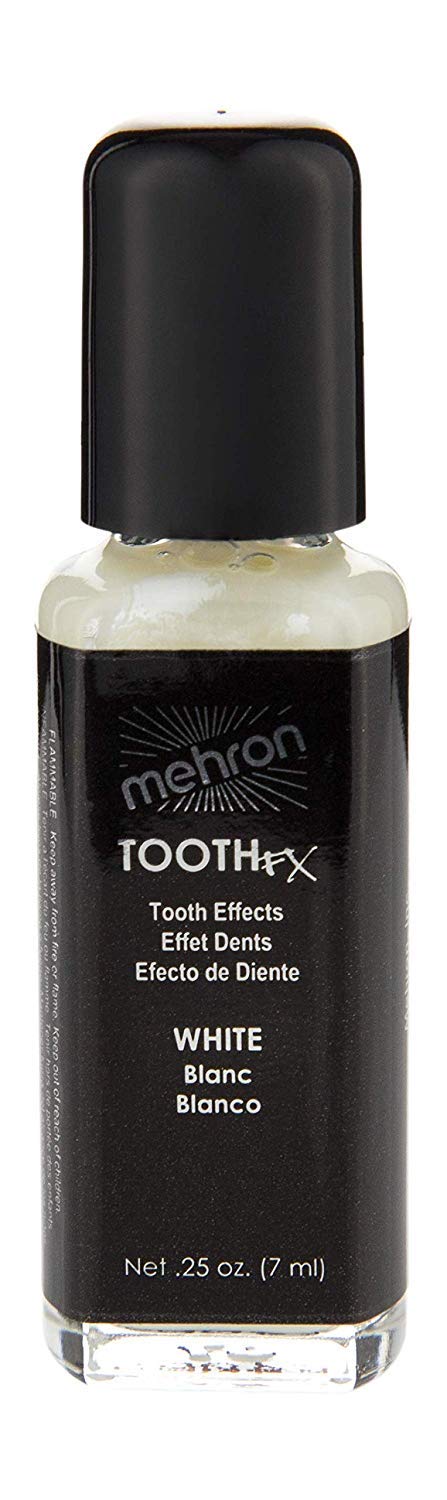Mehron Makeup Tooth FX with Brush for Special Effects, Halloween, Movies (.25 oz) (White)