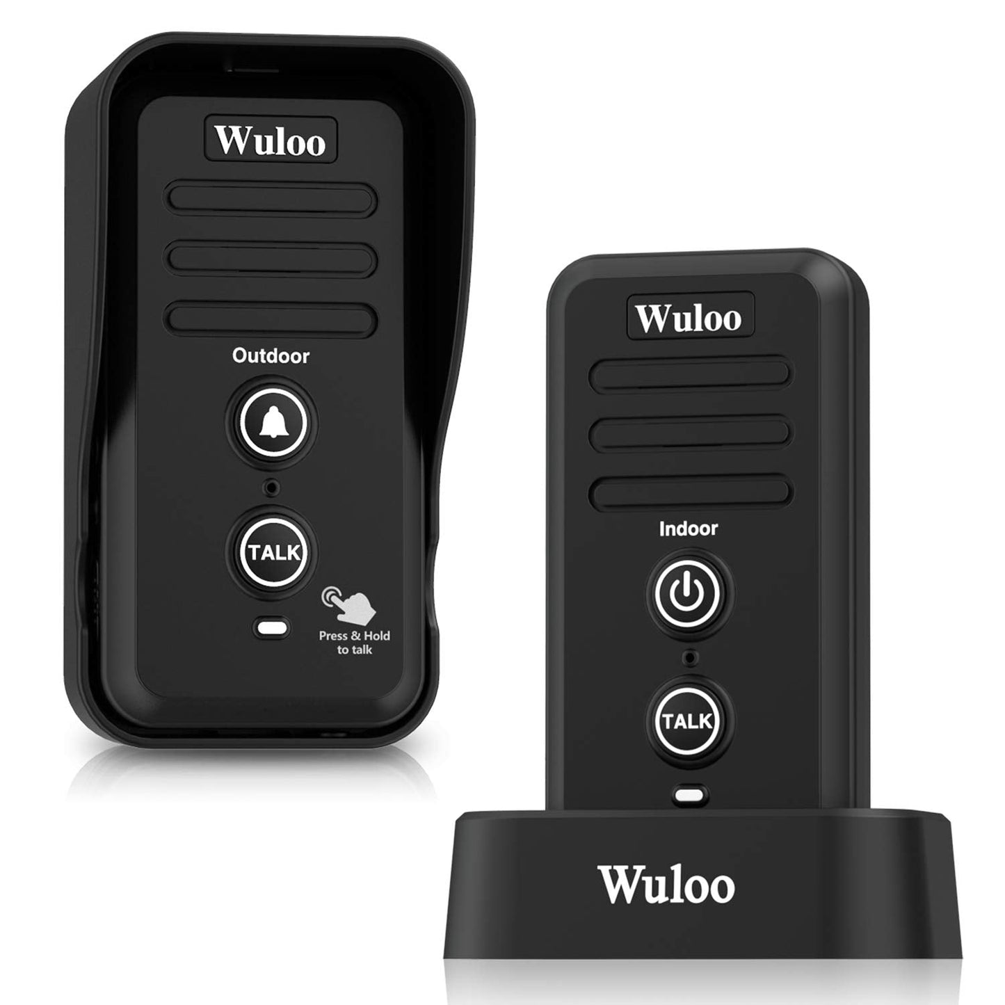 Wuloo Wireless Intercom Doorbell Chime for Home Intercomunicador (1&1-White)