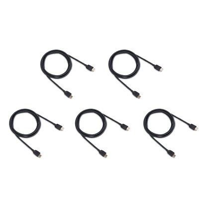 Amazon Basics HDMI Cable 6ft (5-Pack), 4K HDMI 2.0 Cord (18Gbps), Nylon-Braided, 4K@60Hz, 2160p, 48 bit, Compatible with TV/PS5/Xbox/Roku, Black & Blue