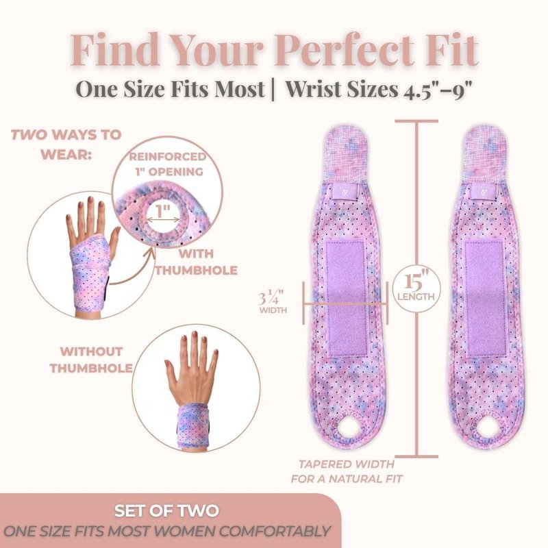 Carpal Tunnel Wrist Brace - Compression Support for Left & Right Hand | 2-Pack, Purple Tie Dye Print