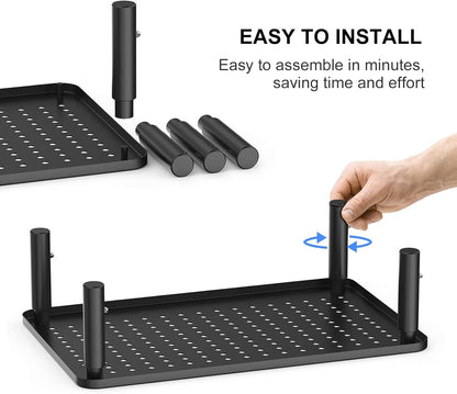 suptek Computer Monitor Stand Riser, Metal for Laptop, Printer, Notebook and All Flat Screen TV Display with Vented Platform, 3 Height Adjustable Riser MST003