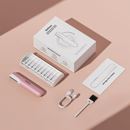 Dermaplaning Tool for Women Pink - Facial Exfoliation & Peach Fuzz Hair Removal with Rechargeable Sonic Edge Technology, 10 Refill Blades