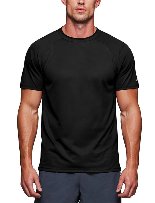 Zengjo Gym Shirts for Men Workout(Black,L)