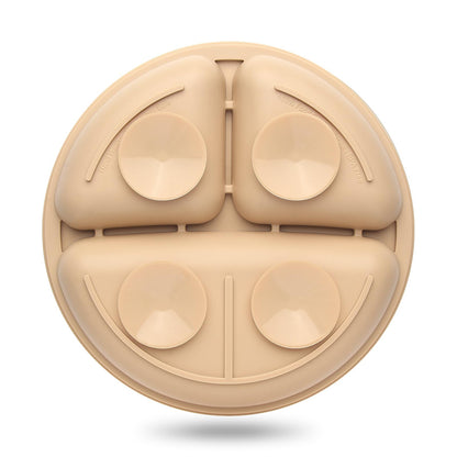 Eascrozn Toddler Plates 3 Pack, Divided Suction Plates for Baby, 100% Food Grade Silicone Baby Plates, Non-Slip, Baby Led Weaning Supplies, Microwave & Dishwasher Safe