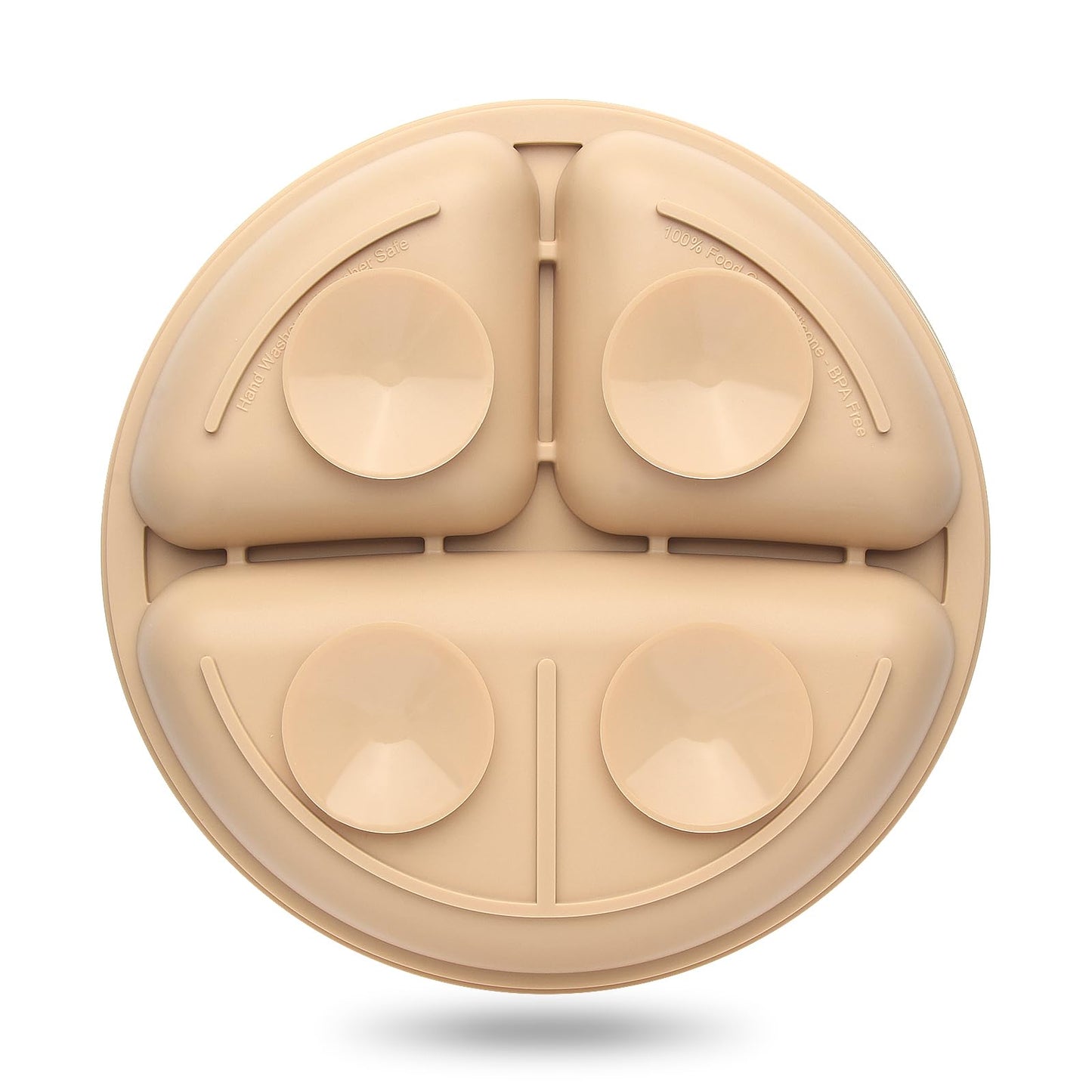 Eascrozn Toddler Plates 3 Pack, Divided Suction Plates for Baby, 100% Food Grade Silicone Baby Plates, Non-Slip, Baby Led Weaning Supplies, Microwave & Dishwasher Safe