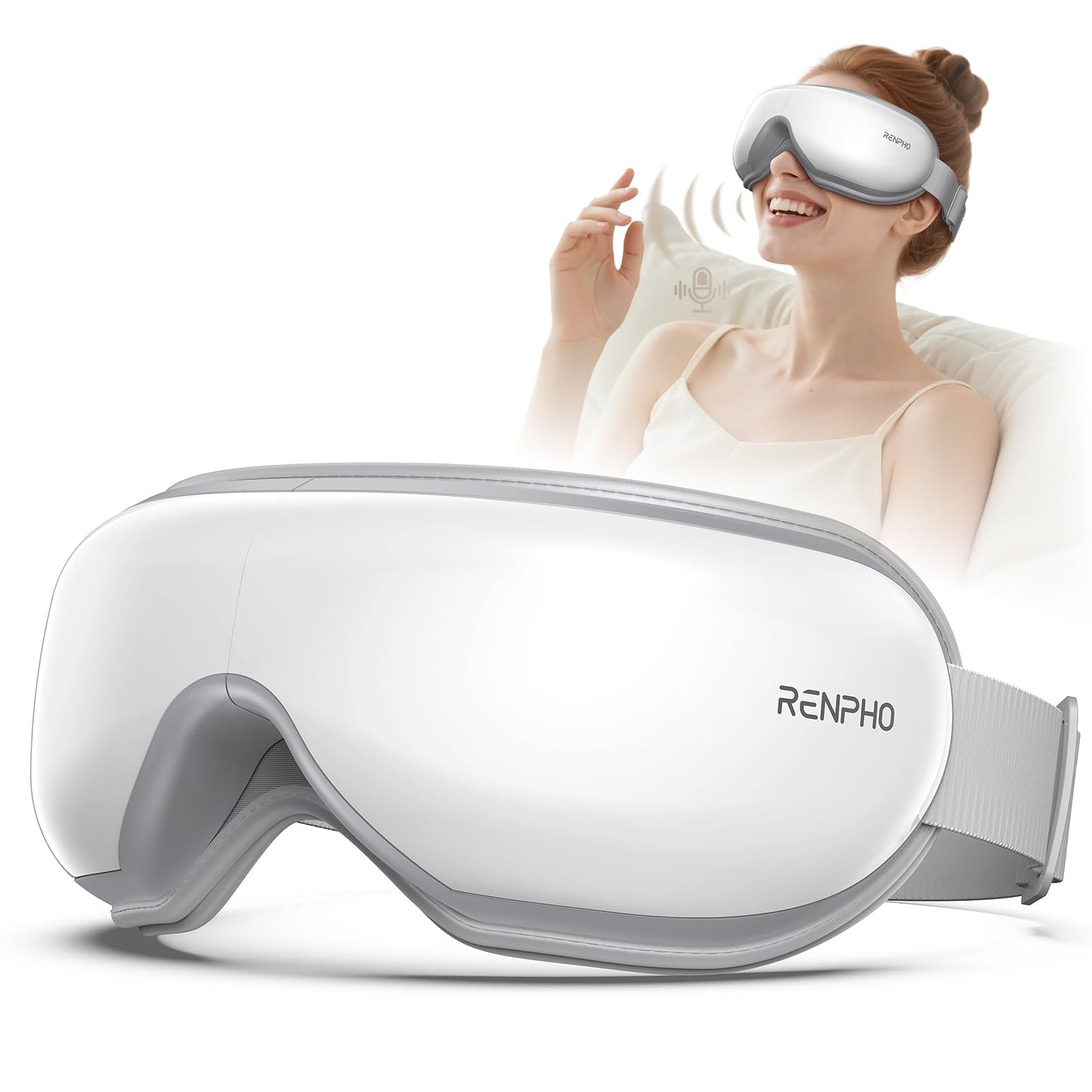 RENPHO Eye Massager with Heat, Valentines Day Gifts for Her Him Birthday Gifts for Women Mom, FSA Eligible HSA Eye Mask for Migraine,Sleep Mask for Dry Eyes Relax, Handheld Massager Eyeris 1