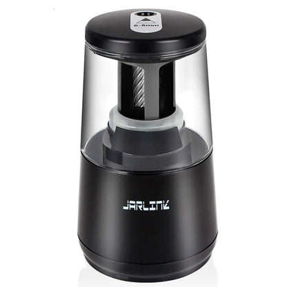 JARLINK Electric Pencil Sharpener, Heavy-Duty Helical Blade to Fast Sharpen, Auto Stop for No.2/Colored Pencils(6-8mm), AC Adapter/Battery Operated in School Classroom/Office/Home (Black)