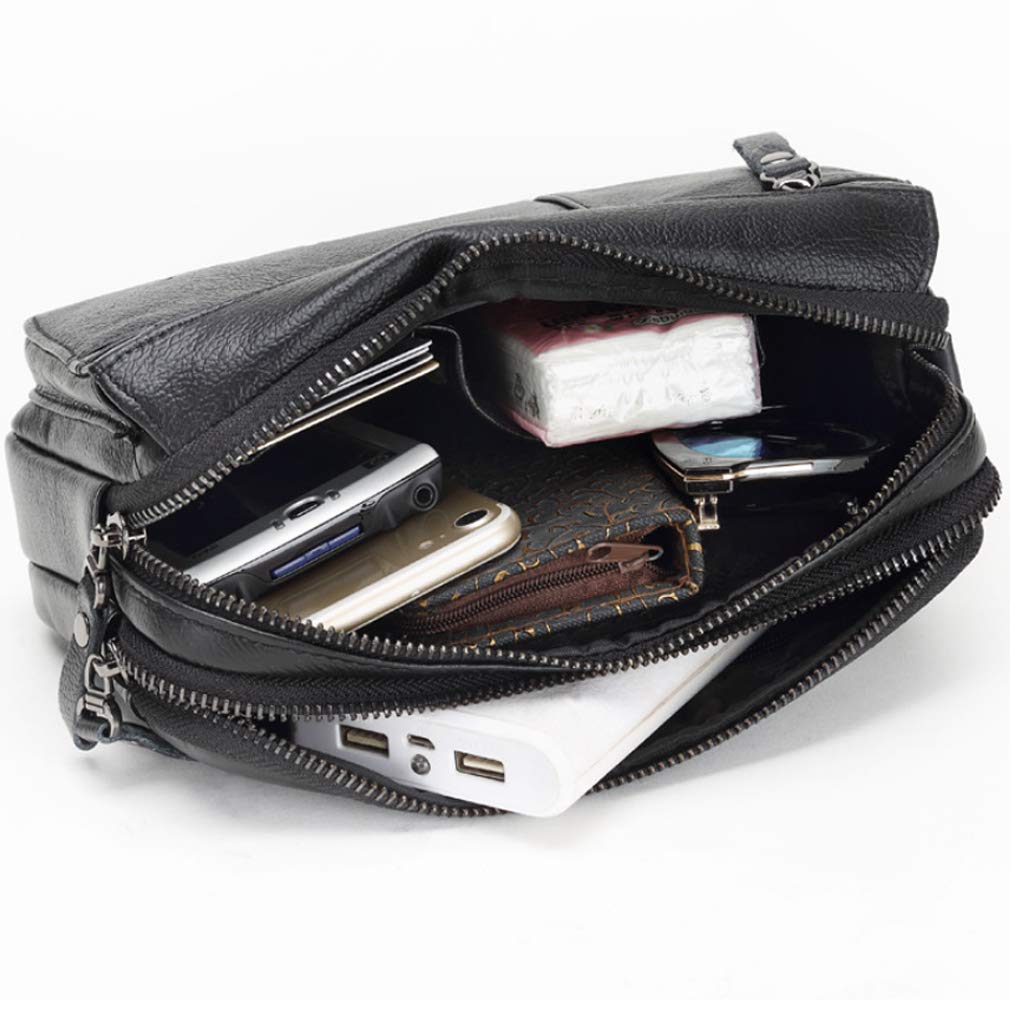 KPYWZER Leather Clutch Purse Wallet Men Wrist Bag, #00black, Business