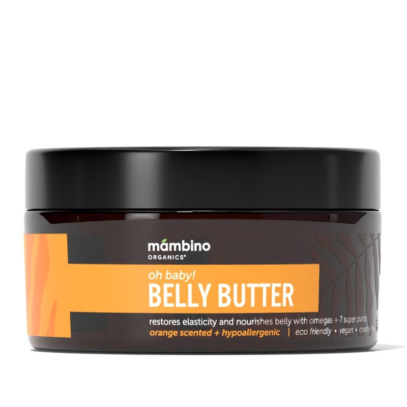 Mambino Organics Oh Baby! Belly Butter, Belly Balm for Pregnant Women, Body Cream with Shea Butter for Pregnancy, Minimizes Stretch Marks, Vegan, Cruelty-Free, Maternity Skin Care, 4 fl oz