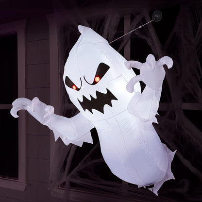 Joiedomi 4.5 FT Halloween Inflatable Ghost with Build-in LEDs, Blow Up Flying Ghost Broke Out from Window for Halloweeen Window Decorations, Yard, Garden, Lawn Decoration