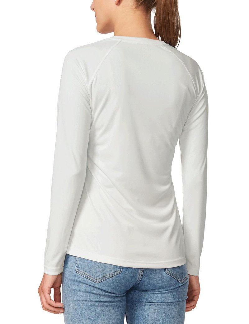 baleaf Womens UPF 50+ Sun Shirts Long Sleeve UV Protection Quick Dry Breathable Lightweight Rash Guard Hiking Workout A01-white M