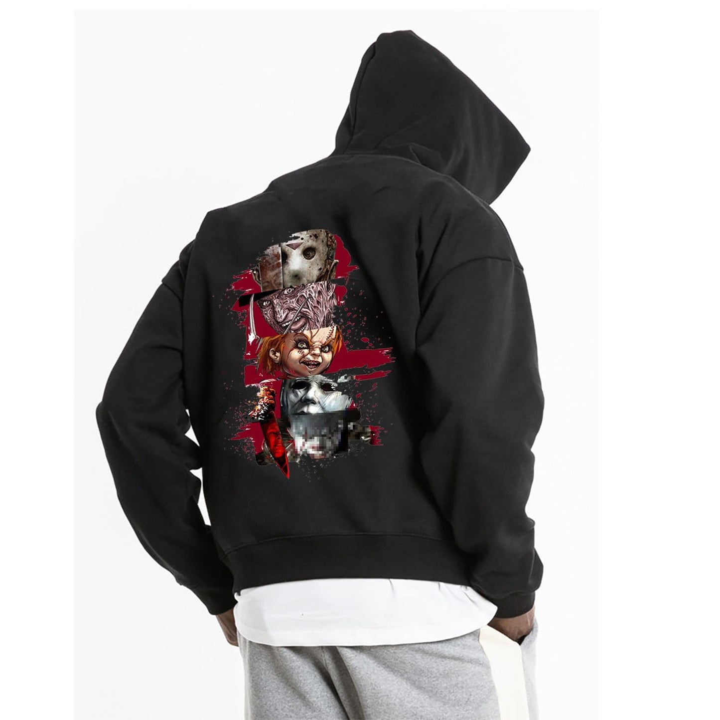 8 Sheet Halloween Iron on Patches Stickers Large Scary Movie Characters Vinyl Heat Transfer Applique Halloween Horror Clown Ghost Face Iron on Decals for T-Shirts Bags Clothing DIY Decorations