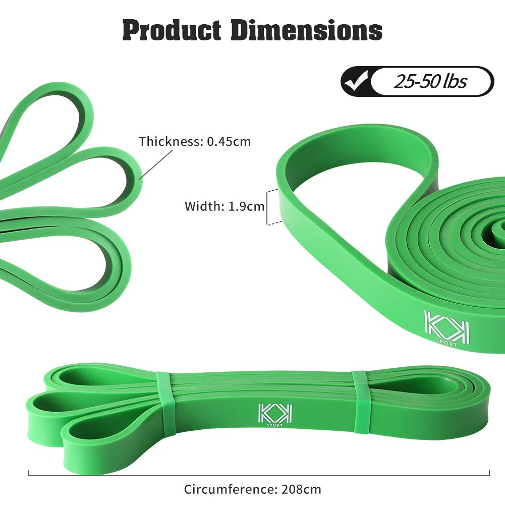 KK Resistance bands for men and women fitness workout exercise, flexibility and strength training. Pull up resistance exercise bands suitable for home, gym. (Red-Green-Purple)
