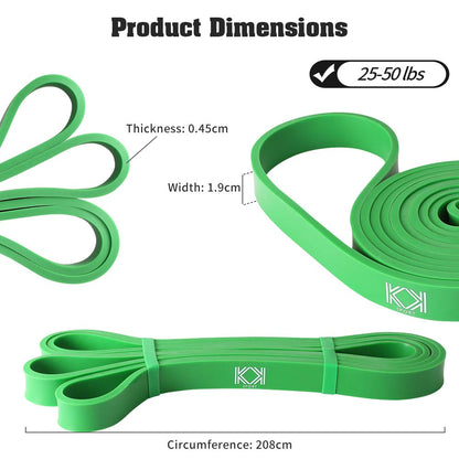 KK Resistance bands for men and women fitness workout exercise, flexibility and strength training. Pull up resistance exercise bands suitable for home, gym. (Red-Green-Purple)
