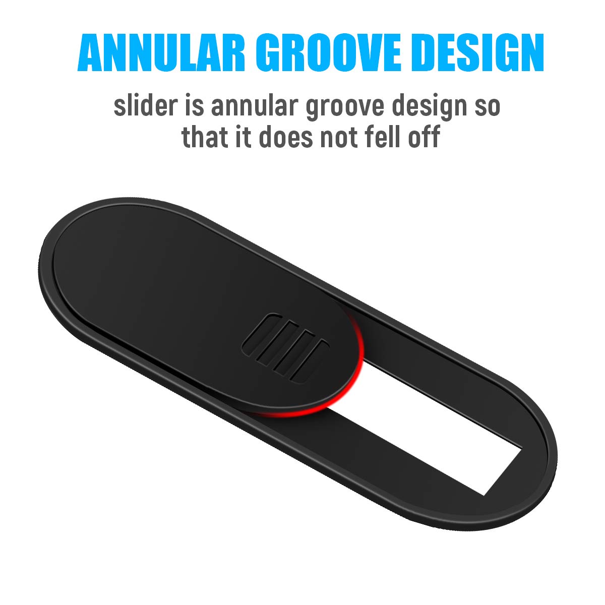 Camera Cover Slide, 0.028 Inch Ultra-Thin Phone Camera Cover, Computer Camera Cover Slide for MacBook, iMac, Laptop Desktop, Pc, iPad, iPhone, Smartphone Protect Visual Privacy Security (Black-3 Pack)