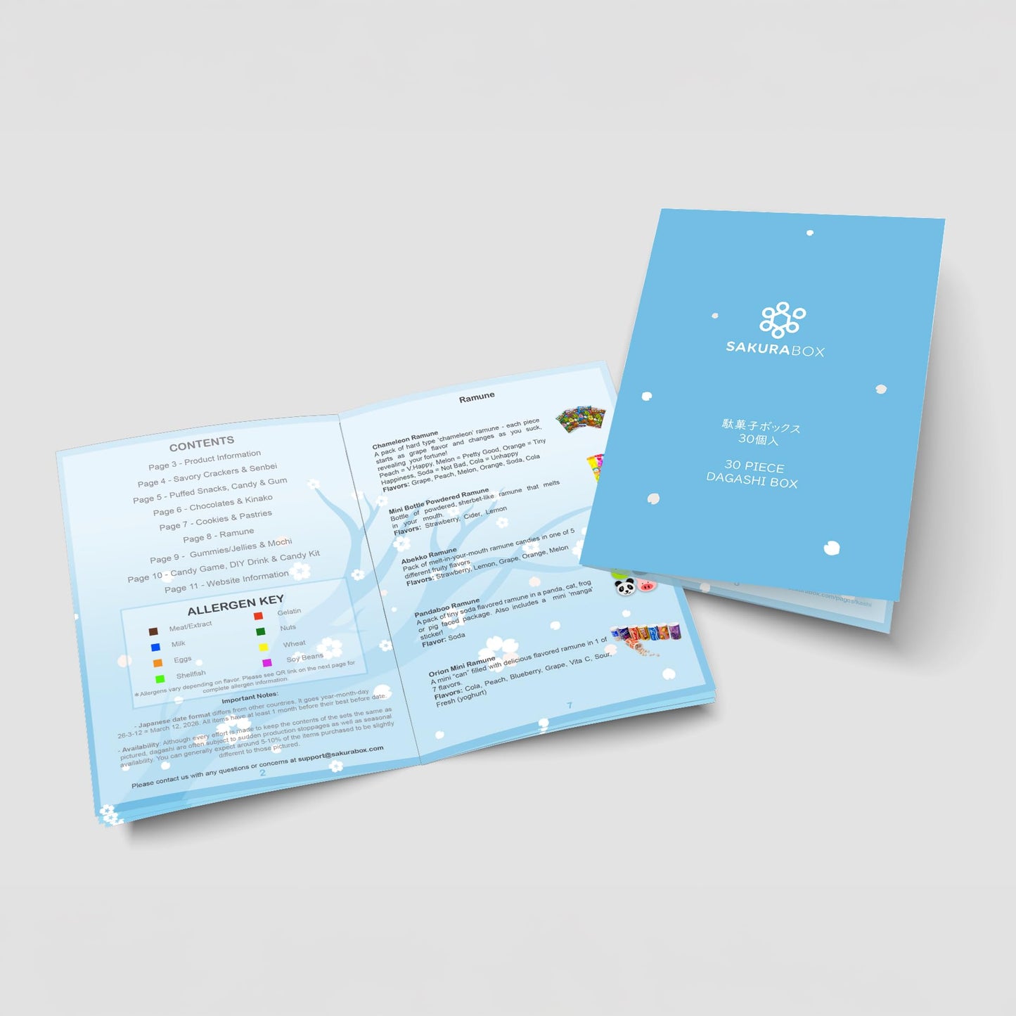 Japanese Snacks & Candy Dagashi with English Pamphlet 30 Pieces Custom Gift Set (Box)